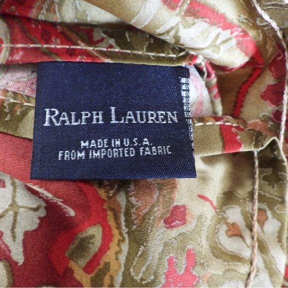 Vintage Ralph Lauren Randolph Galahad Paisley cotton sateen king flat sheet. - Picture 2 of 4